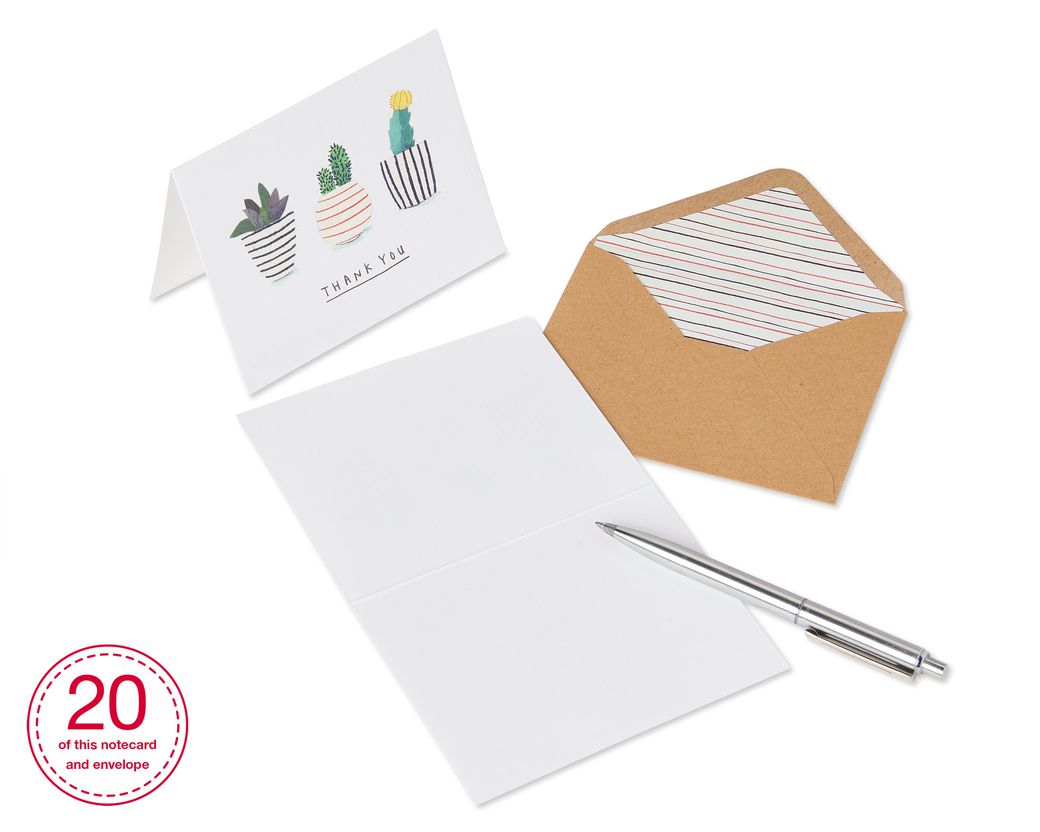 Succulents Boxed Thank You Cards And Envelopes, 20-Count - Papyrus
