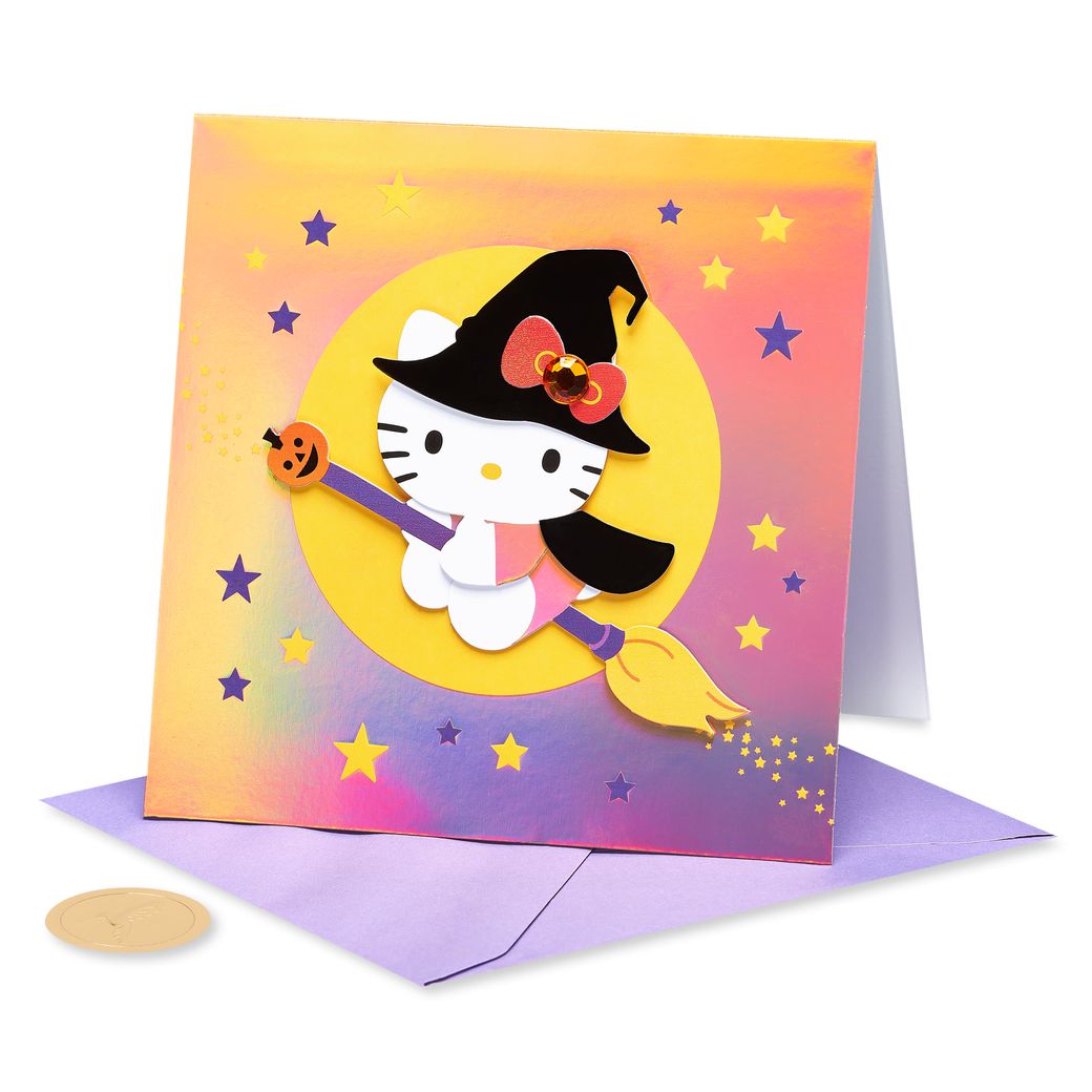 Hello Kitty Witch Hello Kitty Halloween Greeting Card Image 4