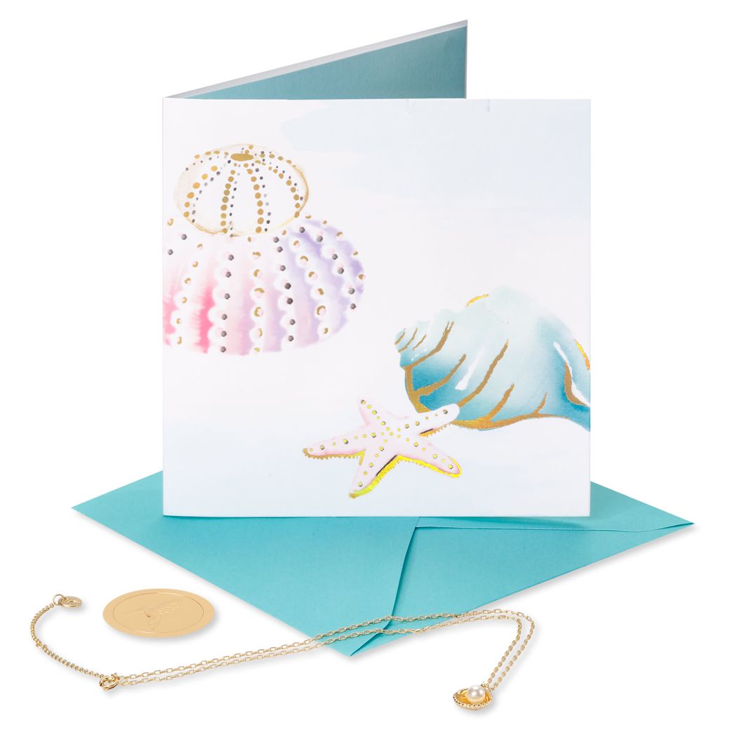 Seashell Necklace Blank Greeting Card with Necklace Image 4