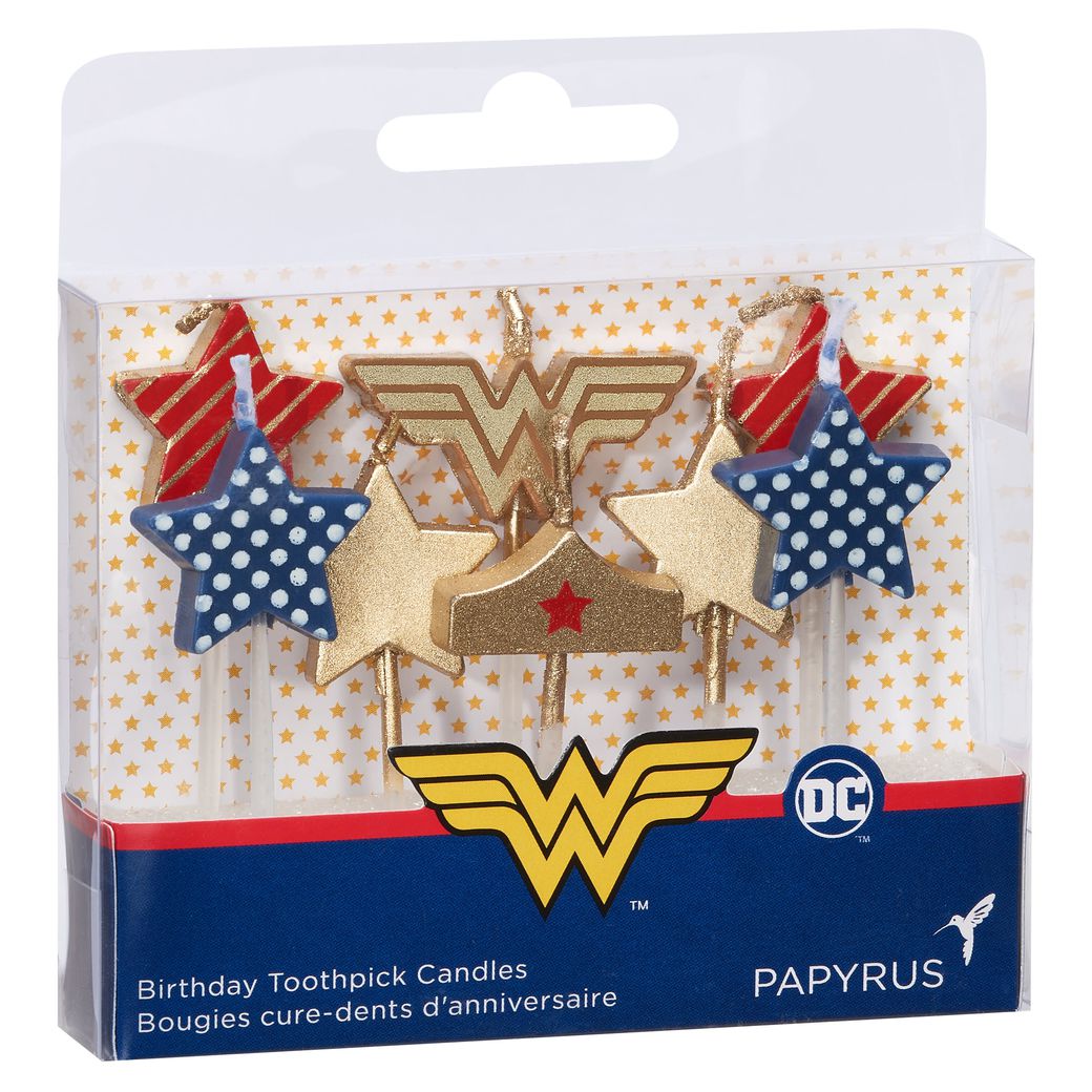 Wonder Woman Stars Cake Topper Birthday Candles, 8-Count Image 3