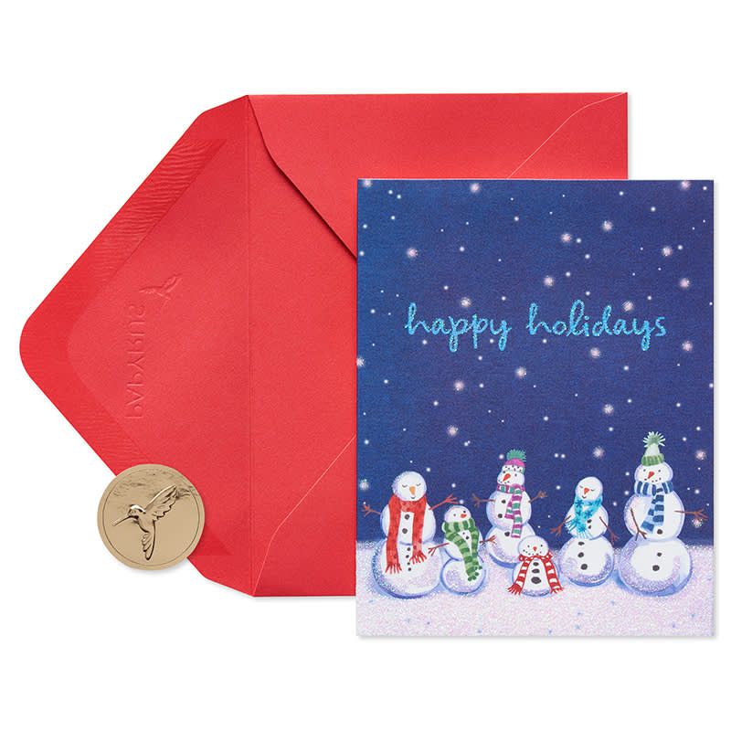 Merry Christmas Mom & Dad Snowman Hallmark Holiday Greeting Card