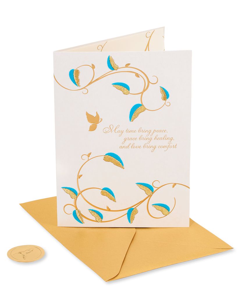 Teal and Gold Sympathy Greeting Card Image 3