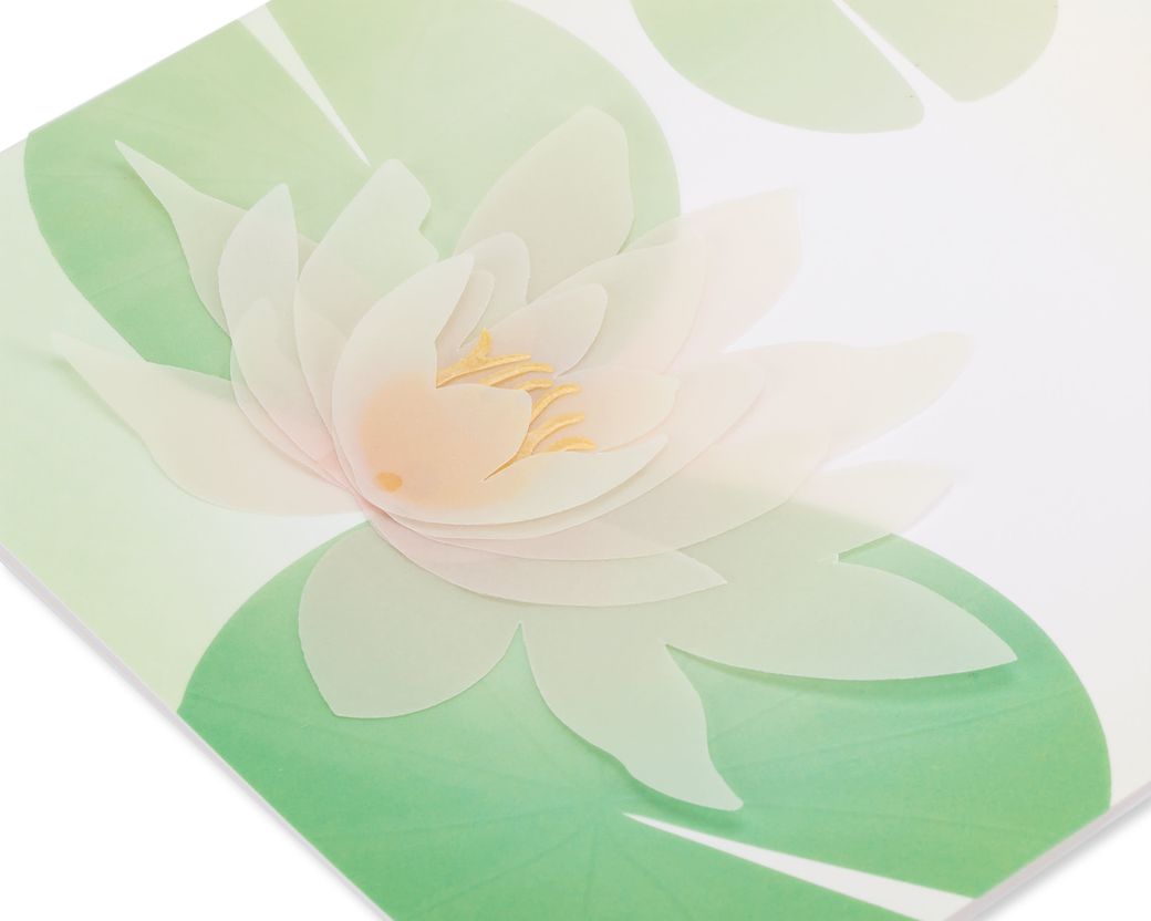 Transparent Lotus Flower Sympathy Greeting Card Image 2