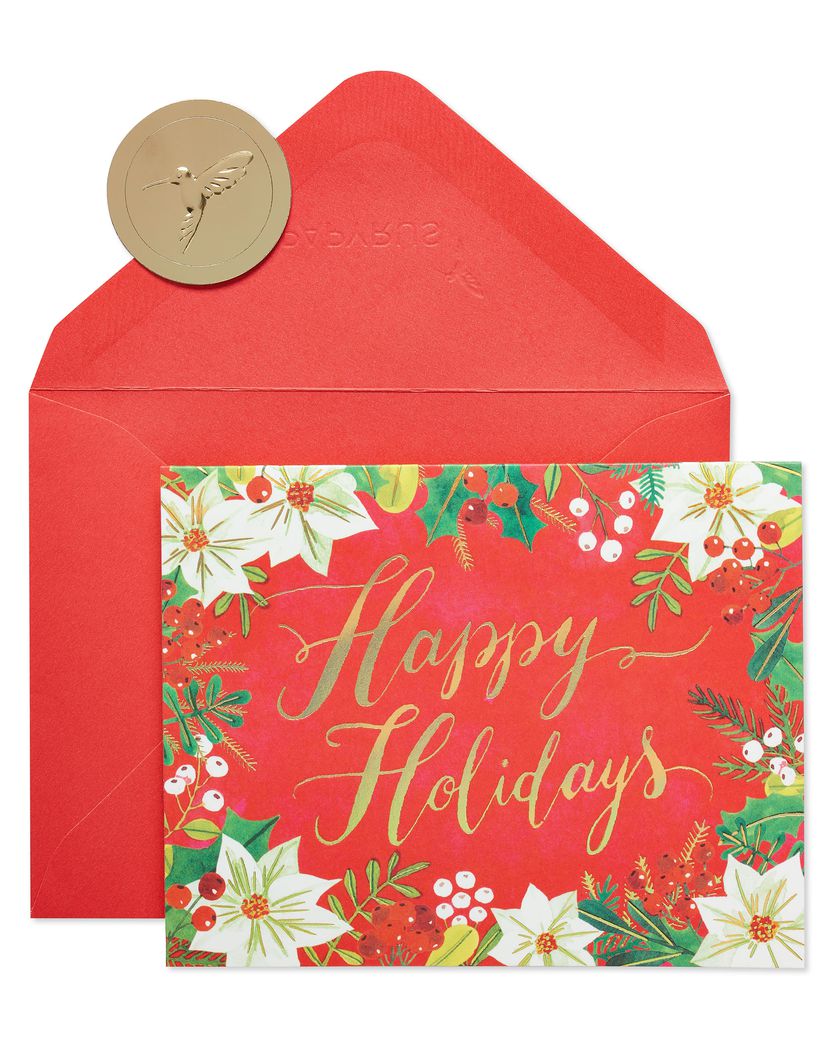 Happy Holidays Glitter Holiday Boxed Cards, 20-Count Image 1