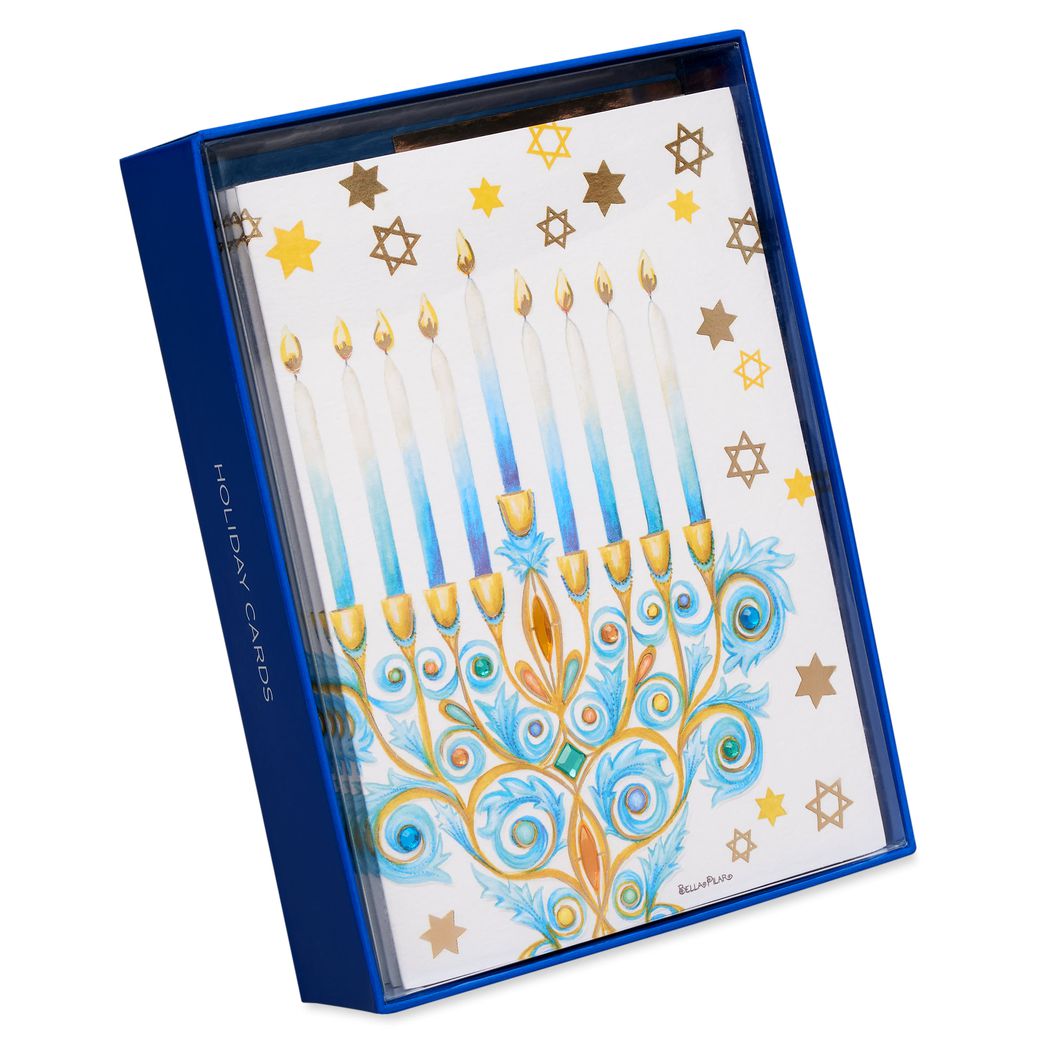 Health, and Happiness Menorah Hanukkah Boxed Cards, 8-Count Image 7