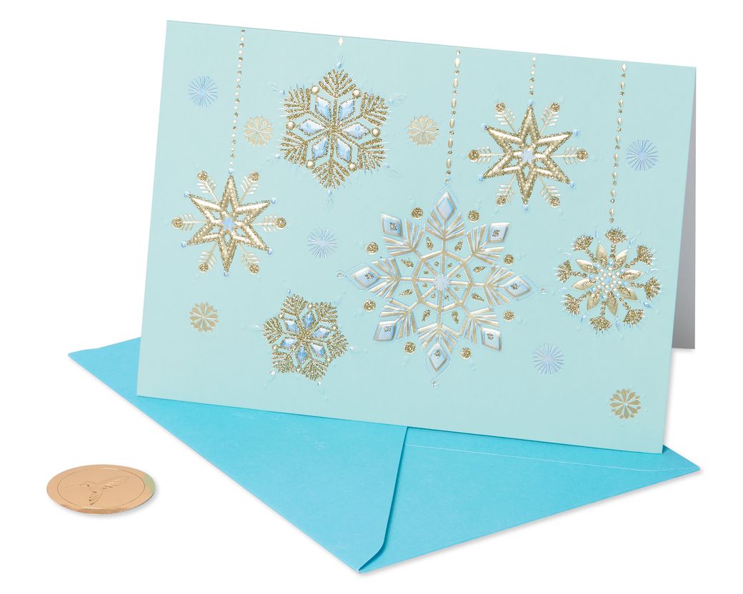 Hanging Glitter Snowflakes Holiday Boxed Cards, 12-Count Image 5