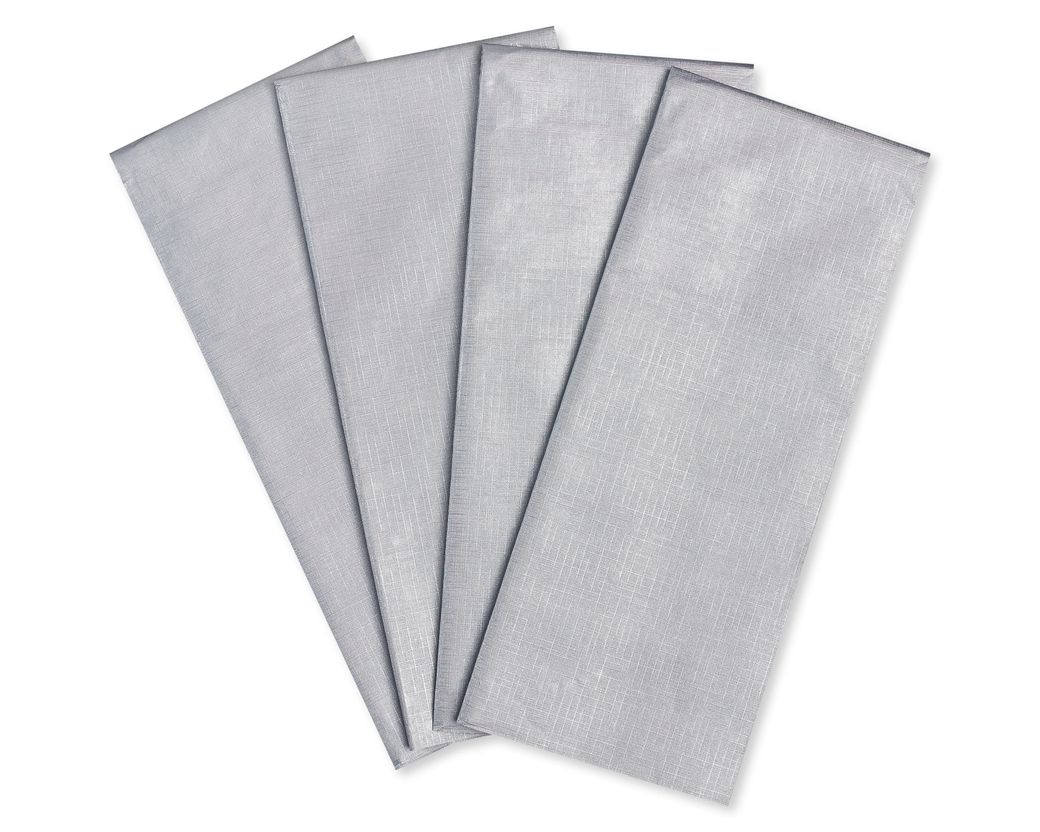 Silver Tissue Paper, 4-Sheets Image 1