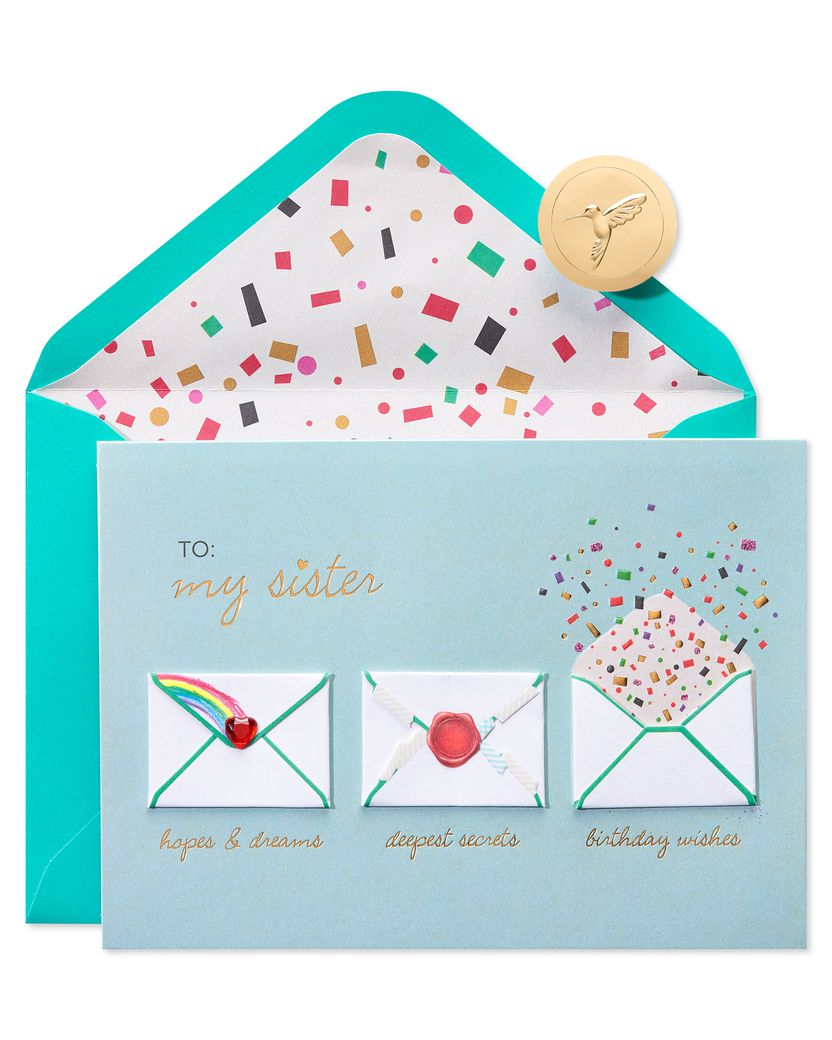 Sisters Little Notes Birthday Greeting Card