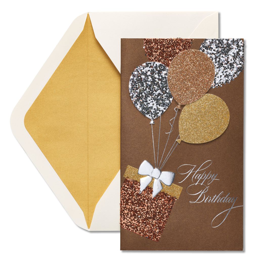 Beverage Gift Bag with Four Sheets of Tissue Paper Bundle Gold Glitter Gold  - PAPYRUS