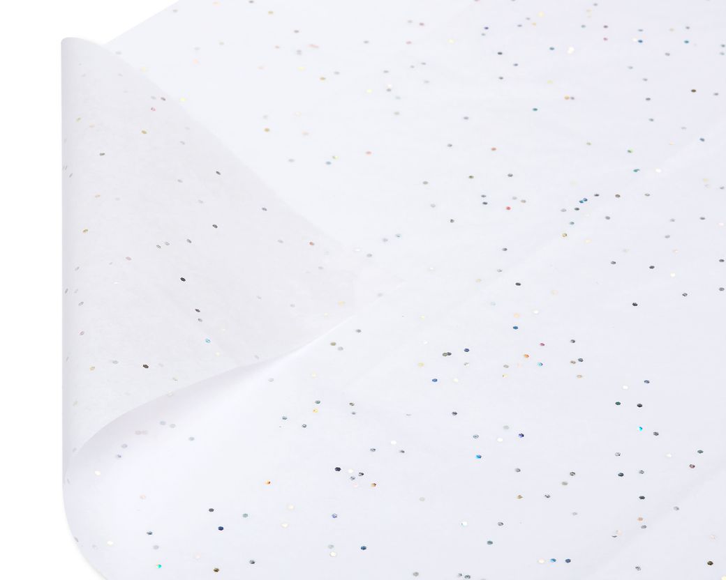 White Tissue Paper with Blue Polka Dots, 4-Sheets Image 4