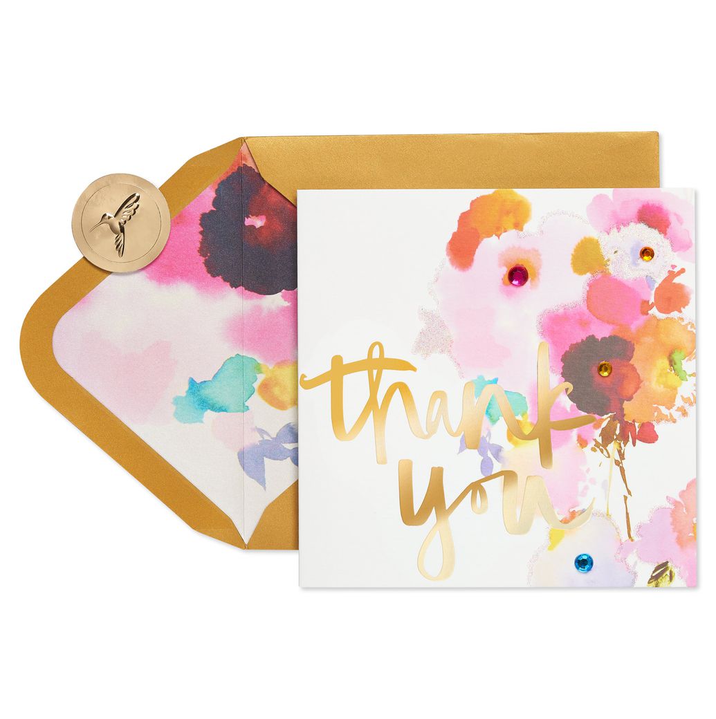 Watercolor Flower Thank You Greeting Card - Papyrus
