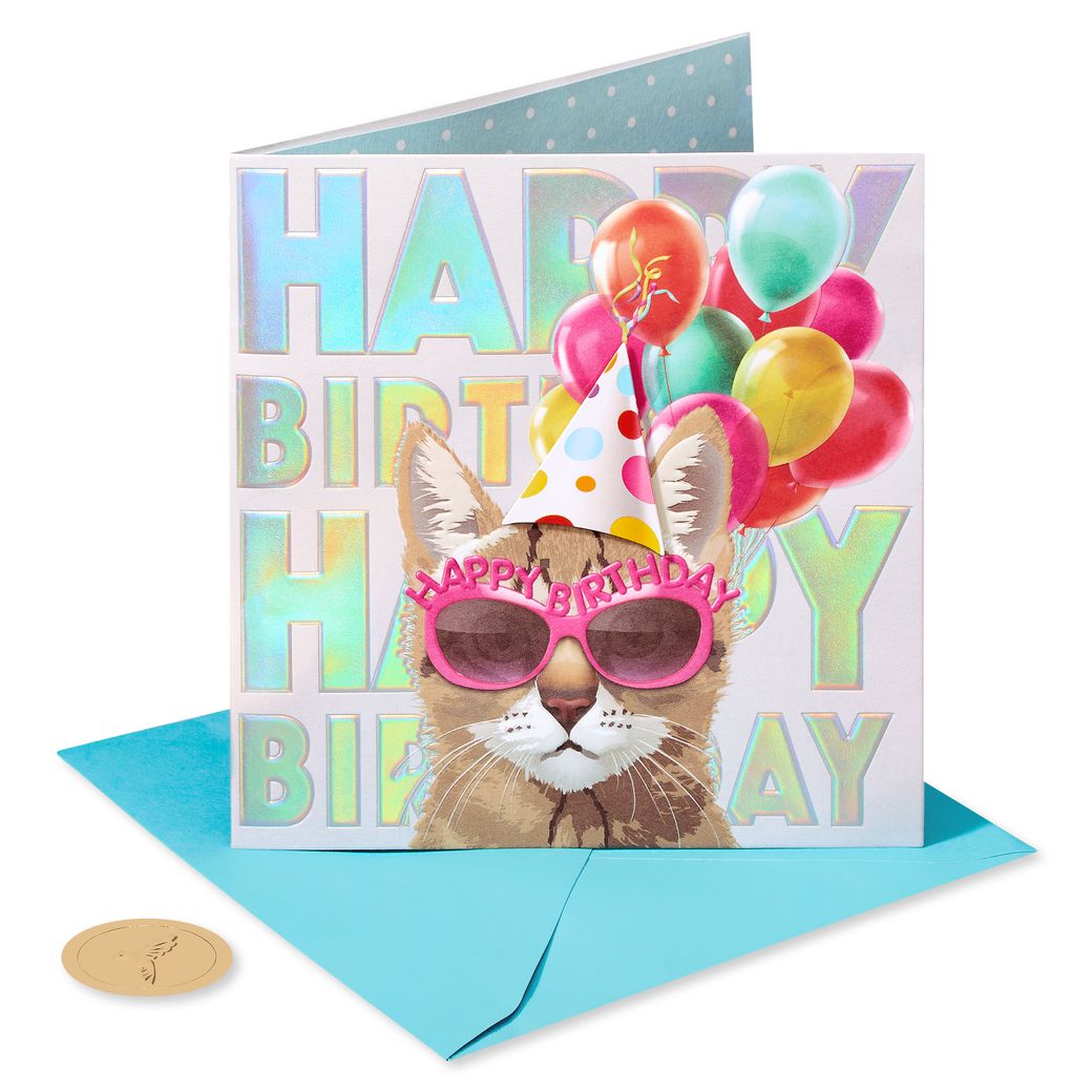 One Cool Cat Birthday Greeting Card Image 4