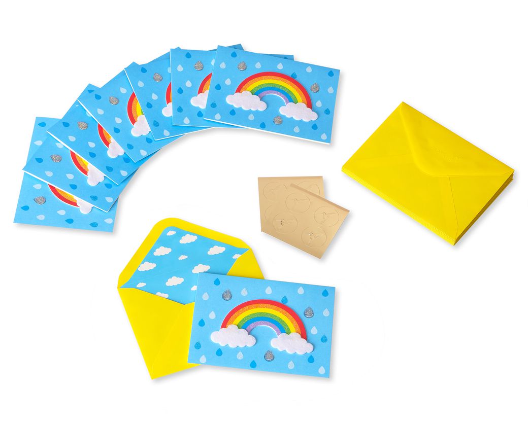 Rainbow Handmade Boxed Blank Note Cards with Glitter 8-CountImage 3