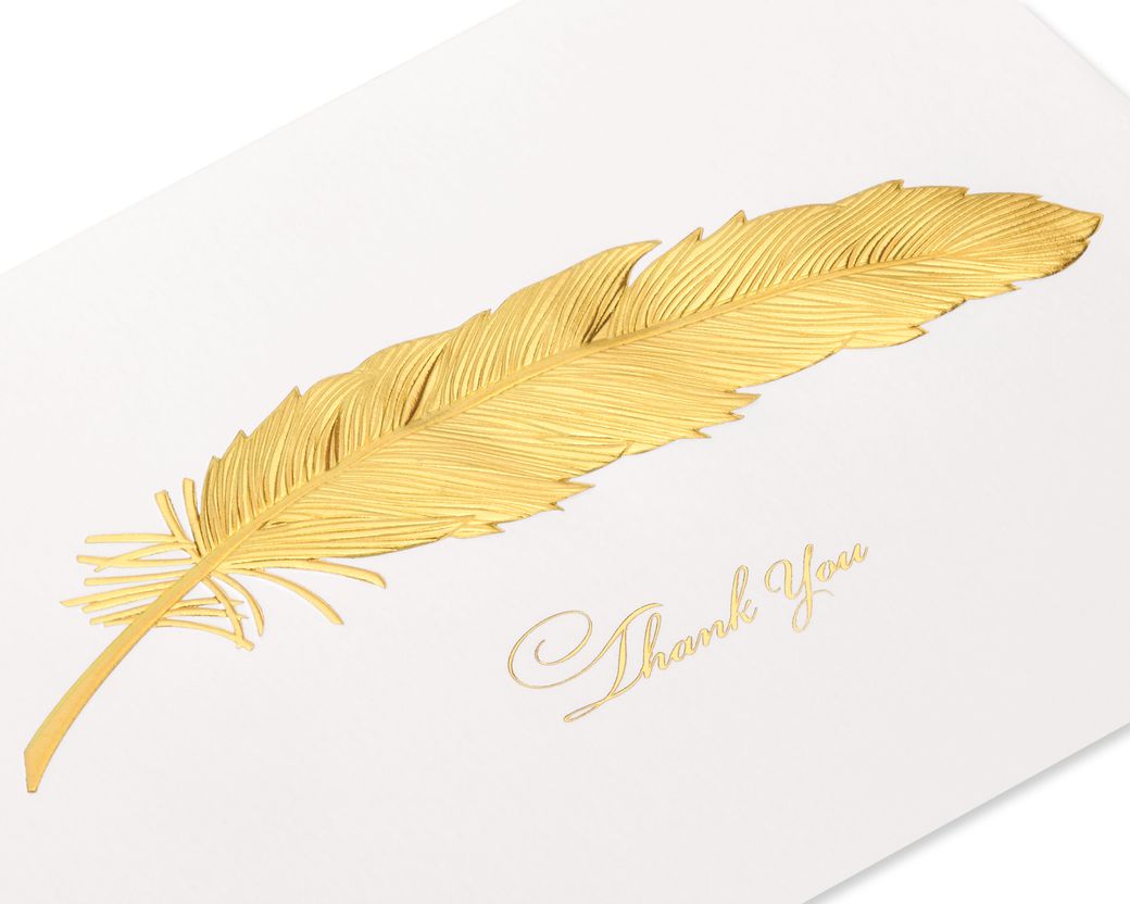 Blank Inside Feather Blank Thank You Greeting Card