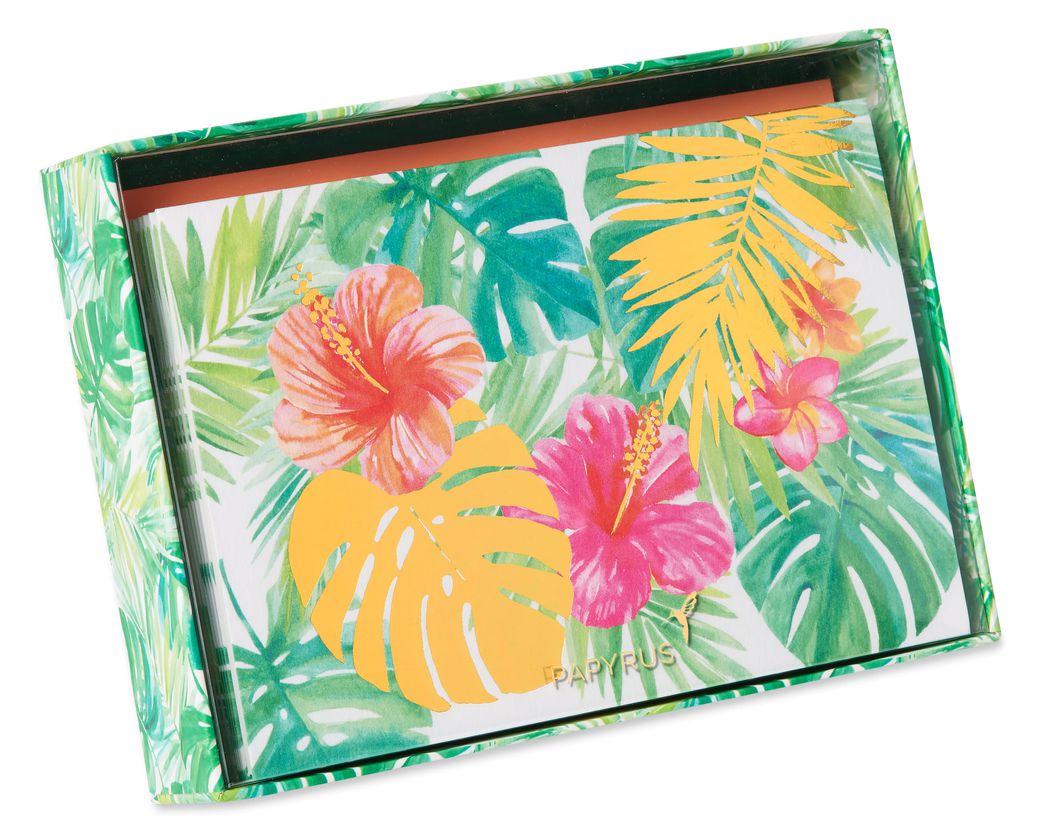 Tropical Flowers Boxed Blank Note Cards with Envelopes 12-CountImage 1