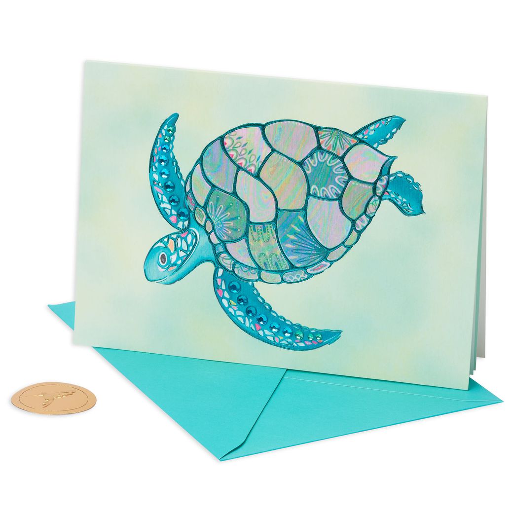 Mosaic Turtle Blank Greeting CardImage 2