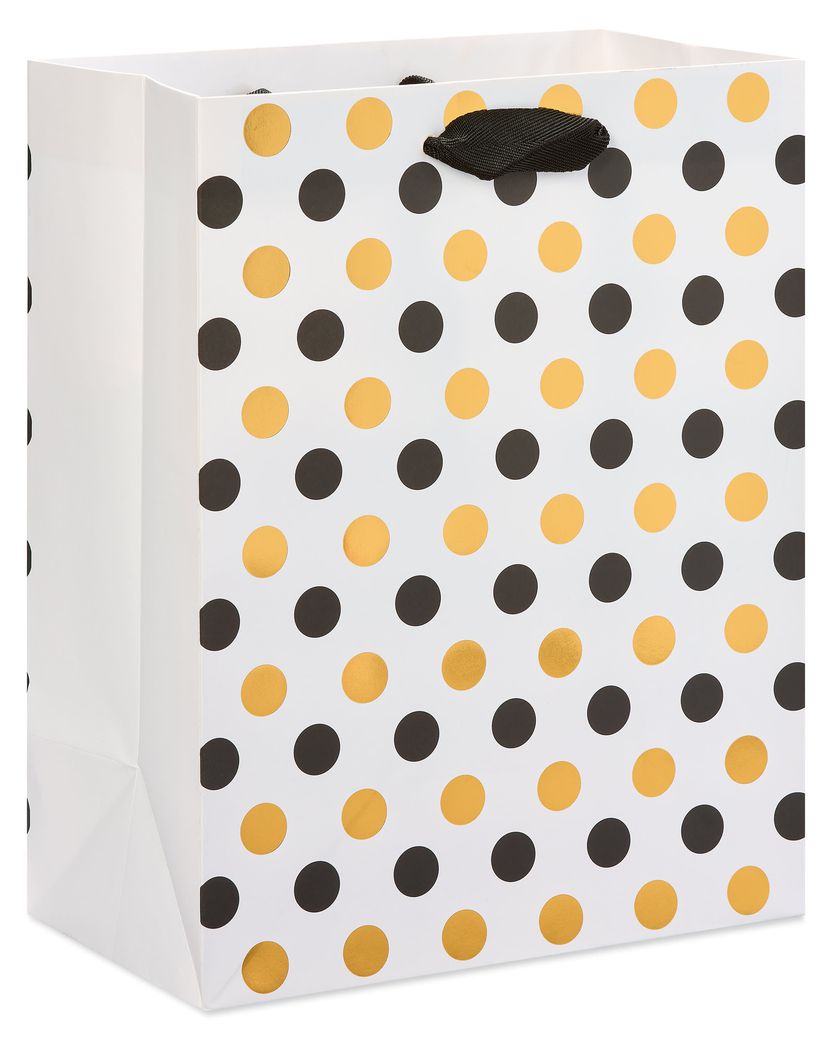 Polka Pot Gift Bag - Black/Gold