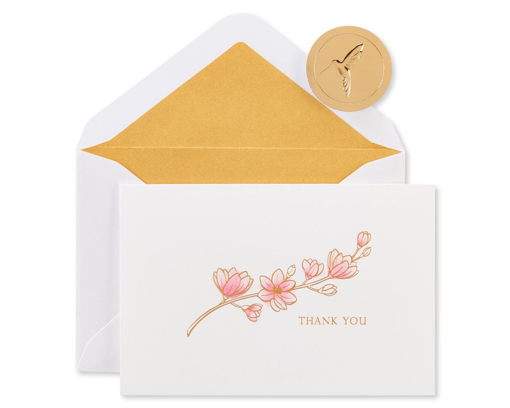  Papyrus Blank Thank You Card (Thank You Feather) : Office  Products