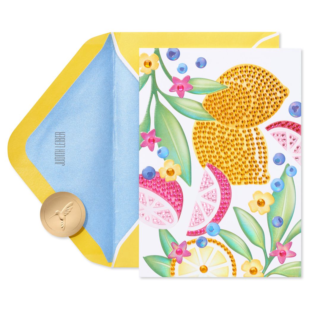 Gemmed Citrus Blank Greeting Card - Designed by Judith Leiber Image 1