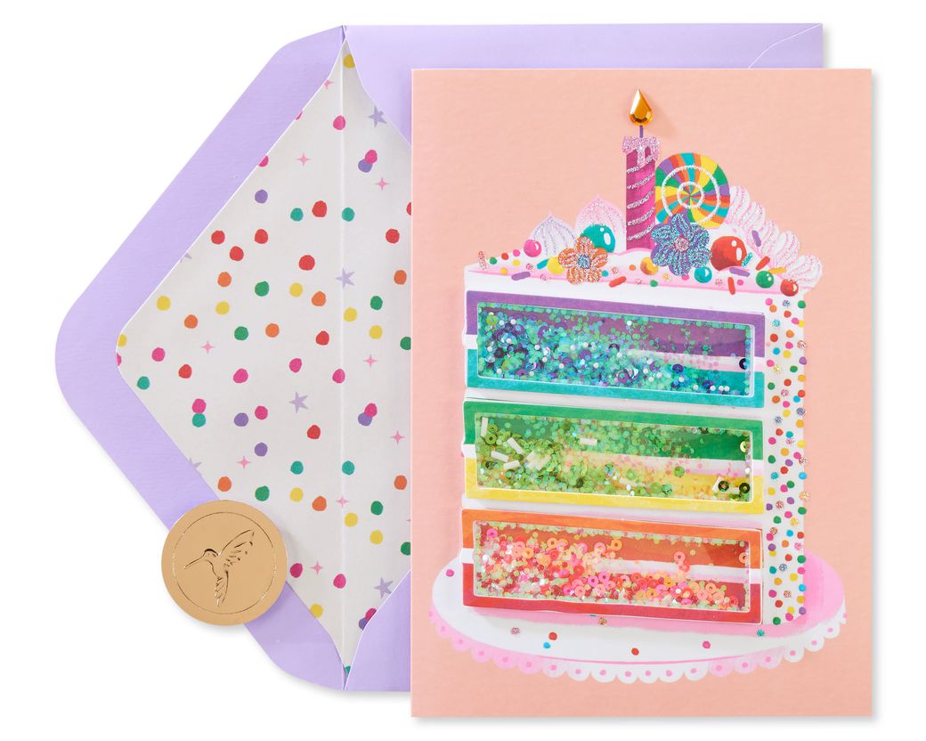 RARE Papyrus Birthday Card Judith Leiber Jeweled Glitter Rainbow French  Fries