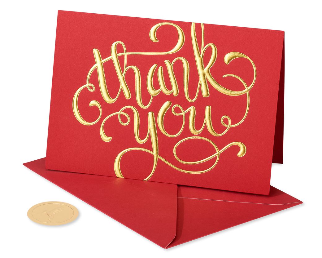 Red and Gold Thank You Holiday Boxed Cards, 12-Count Image 5