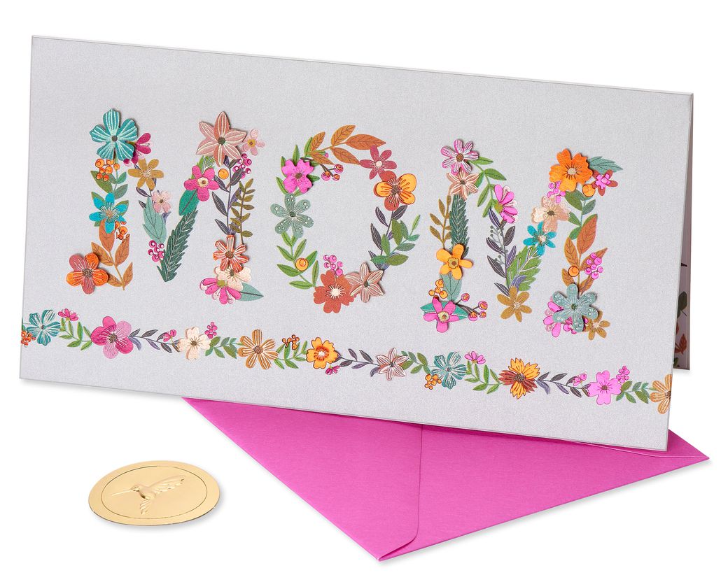 Floral Mom Lettering Mother's Day Greeting CardImage 1