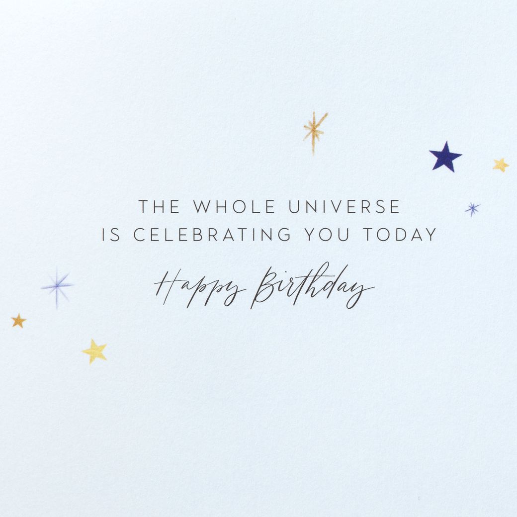 Universe Is Celebrating Birthday Greeting Card with Necklace Image 3