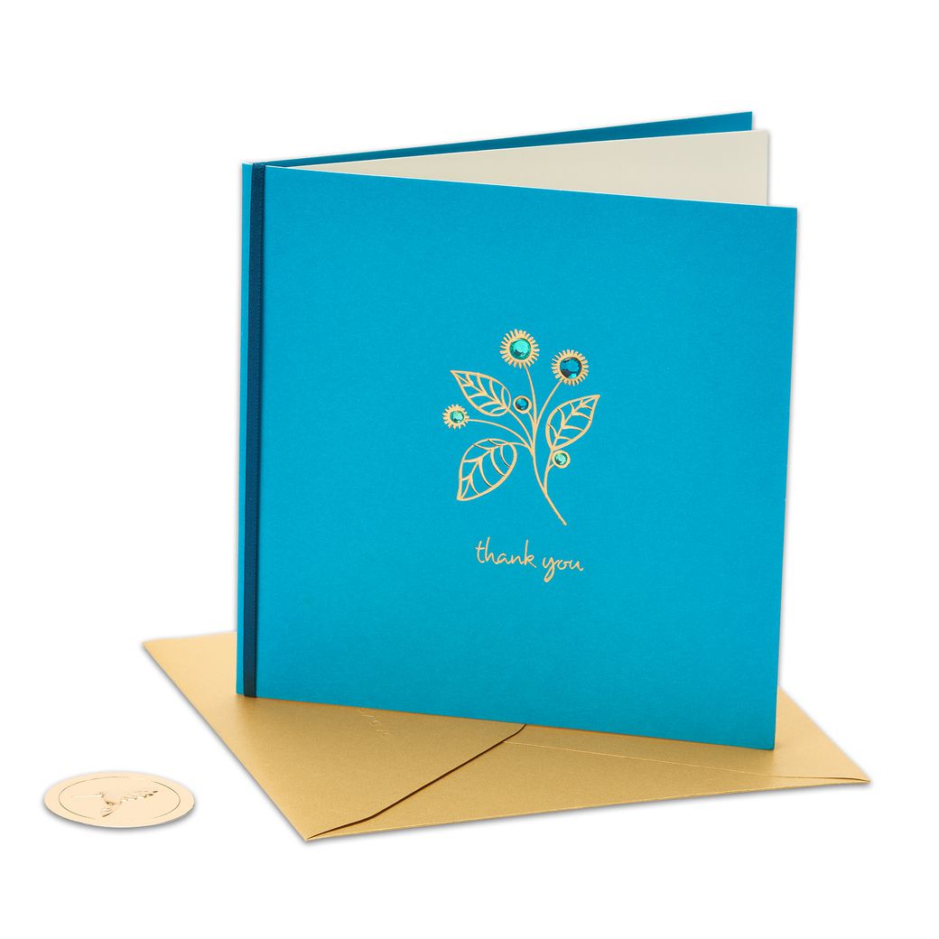 Papyrus Jewel Flower Thank You Card