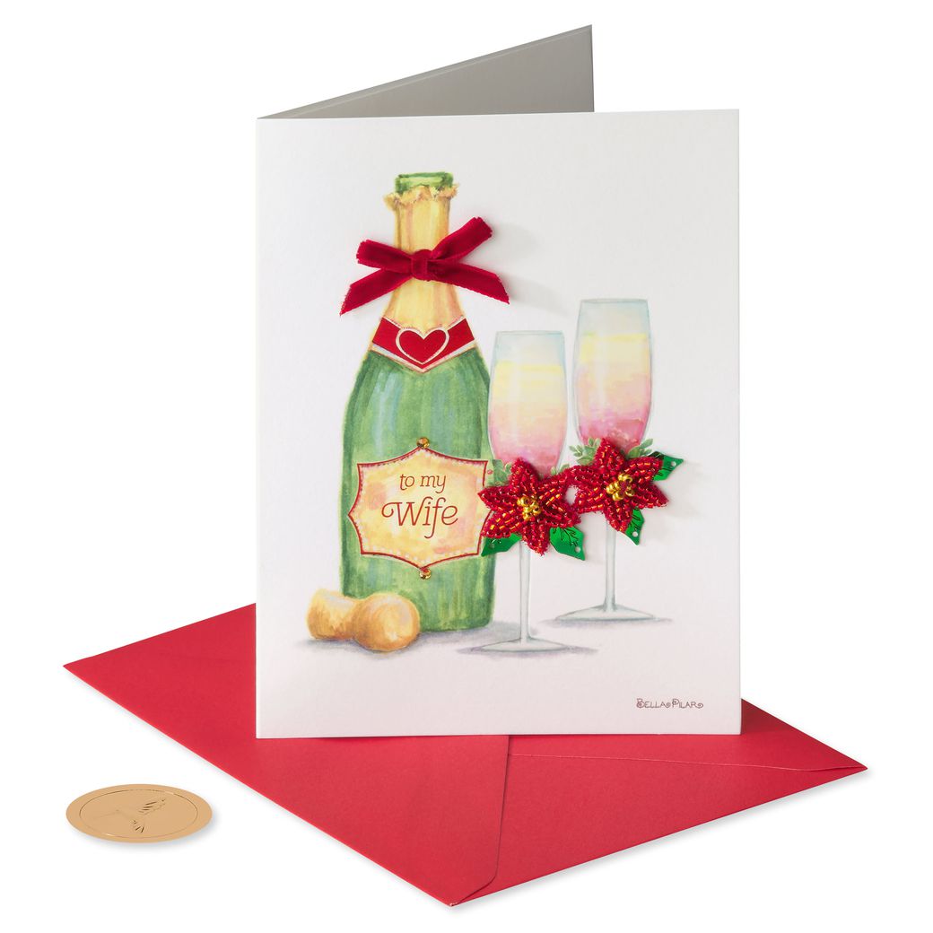 Holiday Toast Christmas Greeting Card for Wife Image 4