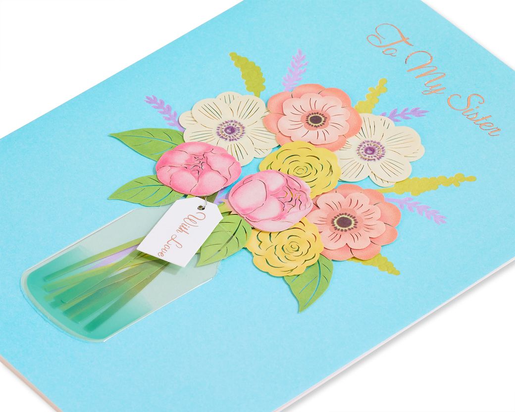 Handmade floral birthday greeting card- Floral birthday greeting card