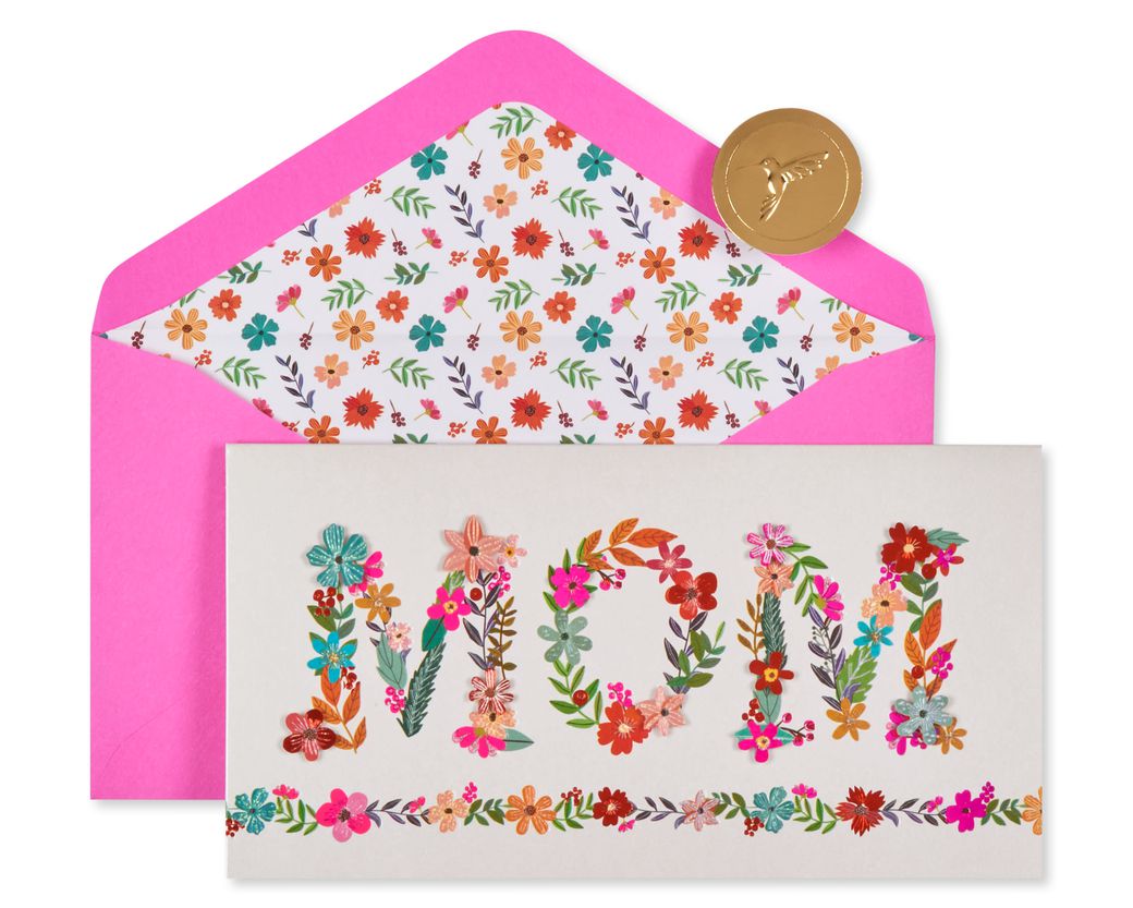 Floral Mom Lettering Mother's Day Card