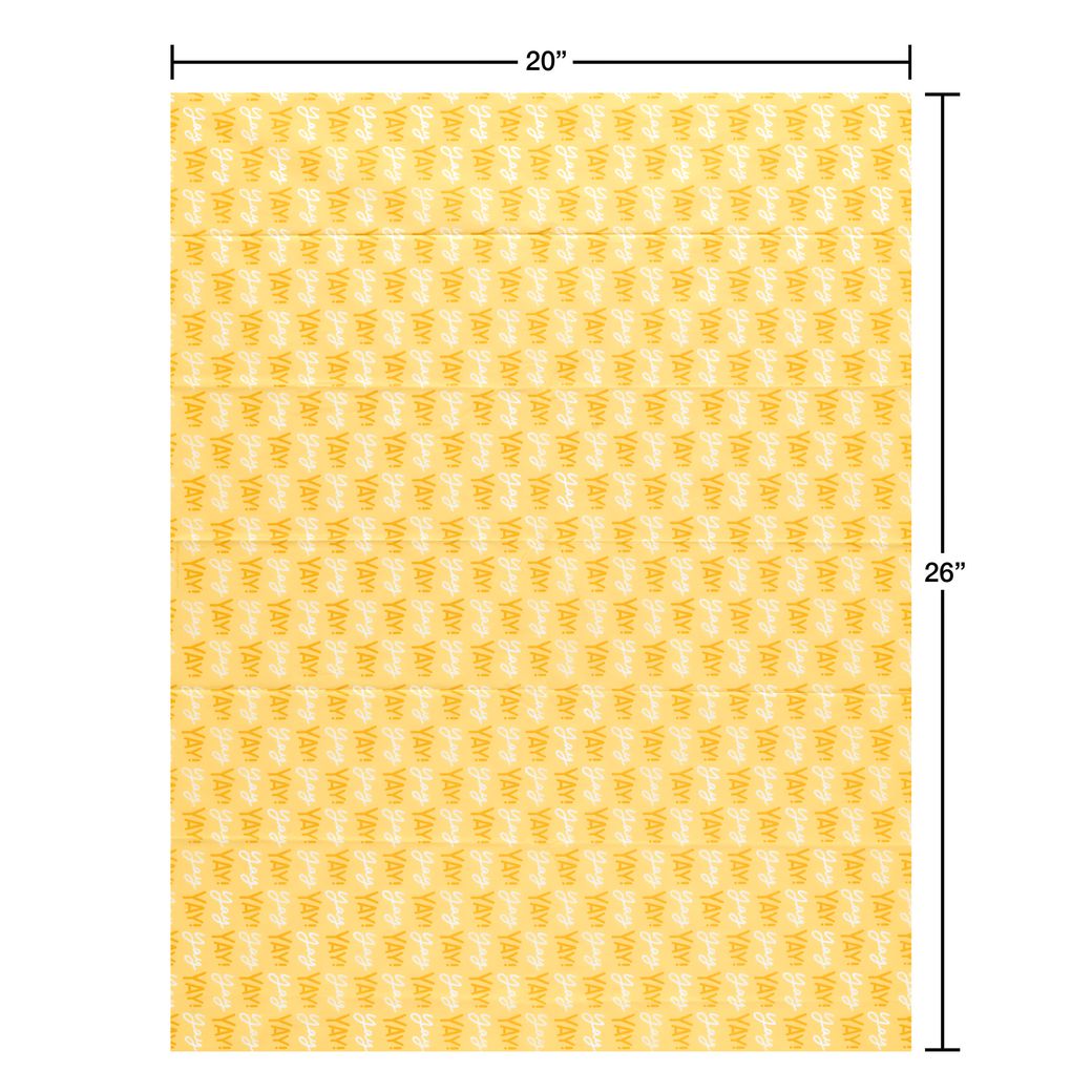 Yellow and Blue Patterns Tissue Paper, 8 Sheets Image 4