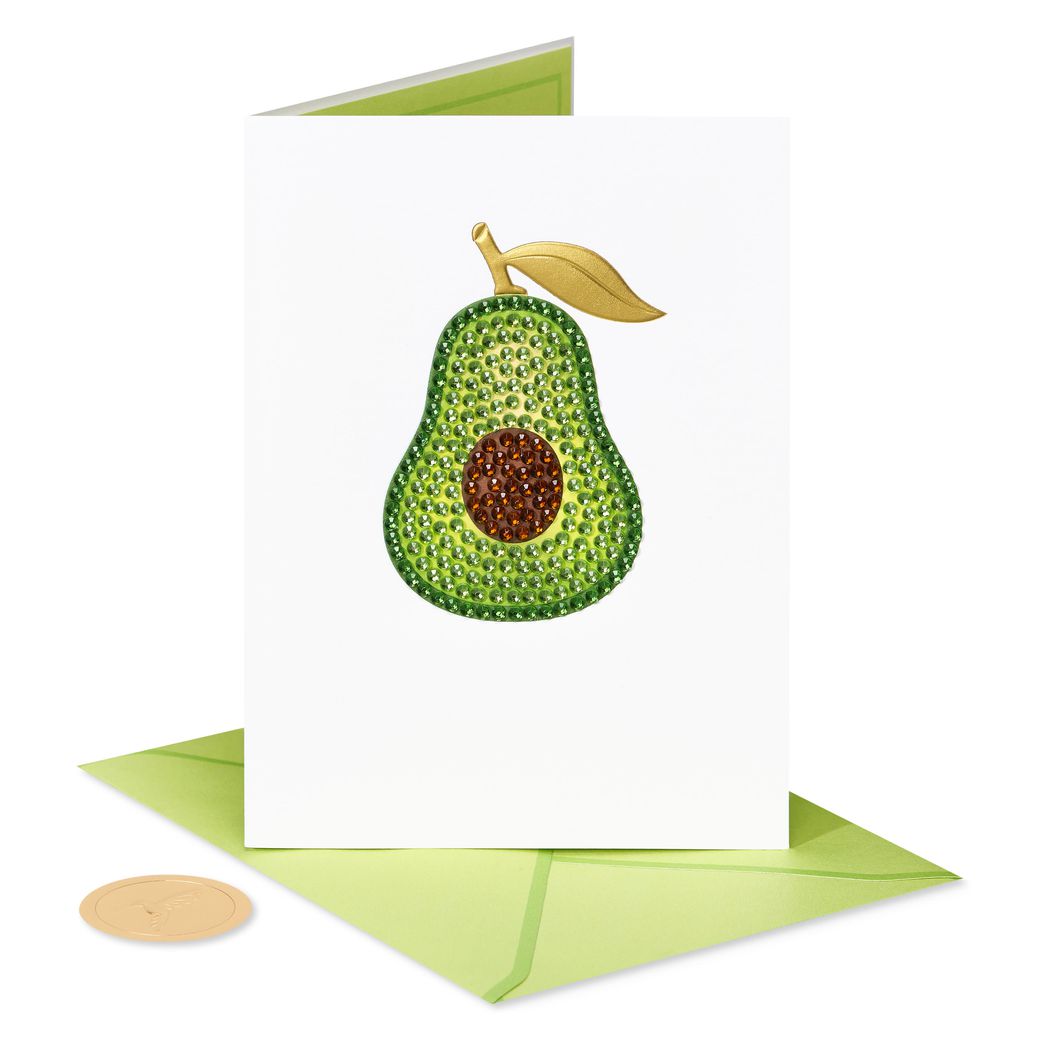 Gemmed Avocado Judith Leiber Blank Greeting Card Image 4
