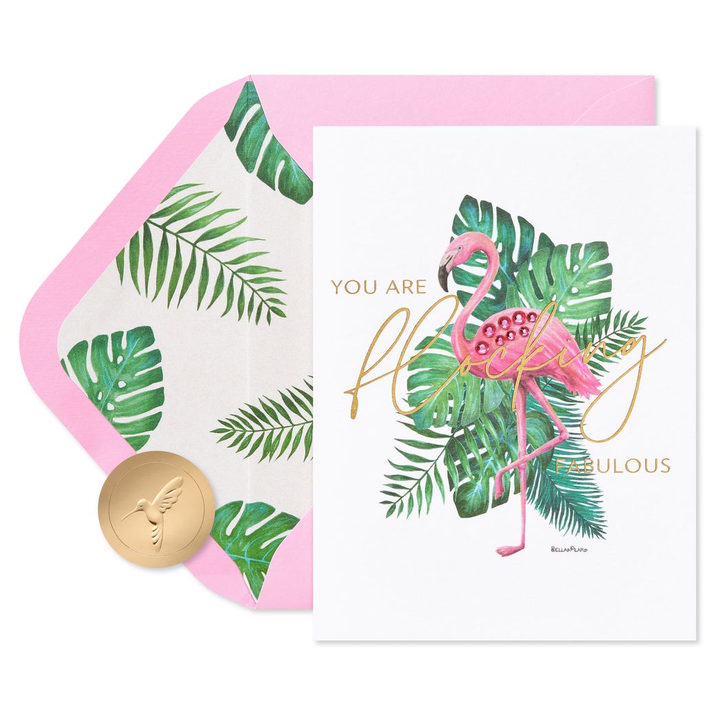 Flocking Fabulous Blank Greeting Card - Designed by Bella Pilar Image 1