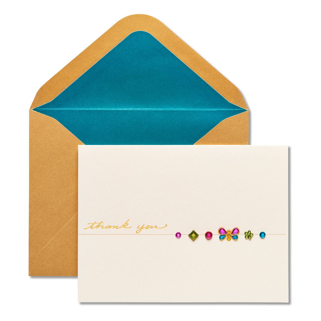 Butterfly Gems Thank You Greeting Card - Papyrus