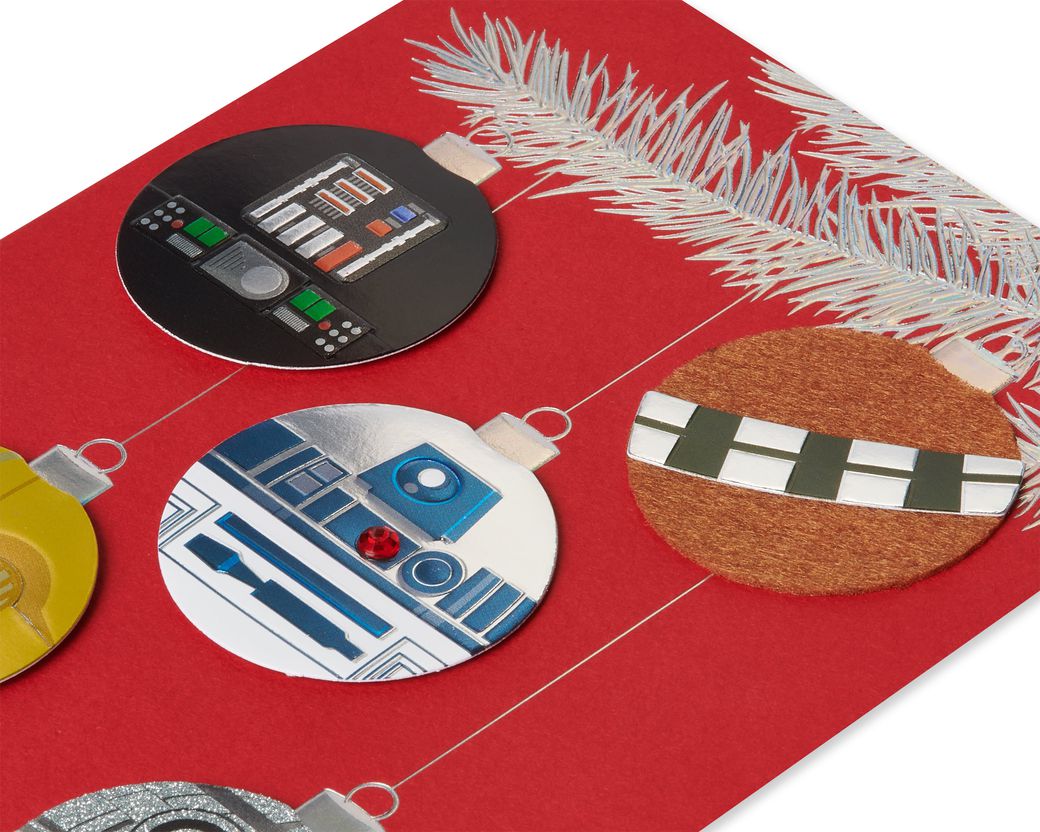 Merry Force Be with You Star Wars Christmas Boxed Cards -Glitter, 8-Count Image 4