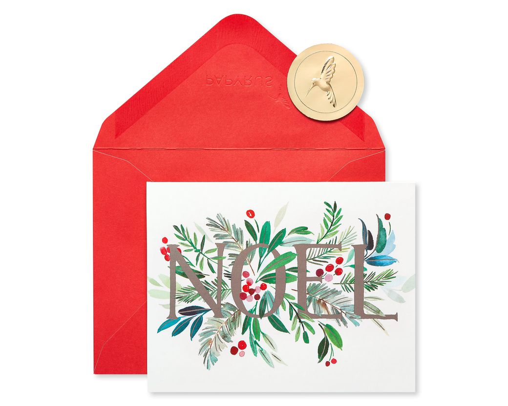 Noel and Holly Holiday Boxed Cards, 20-Count Image 1