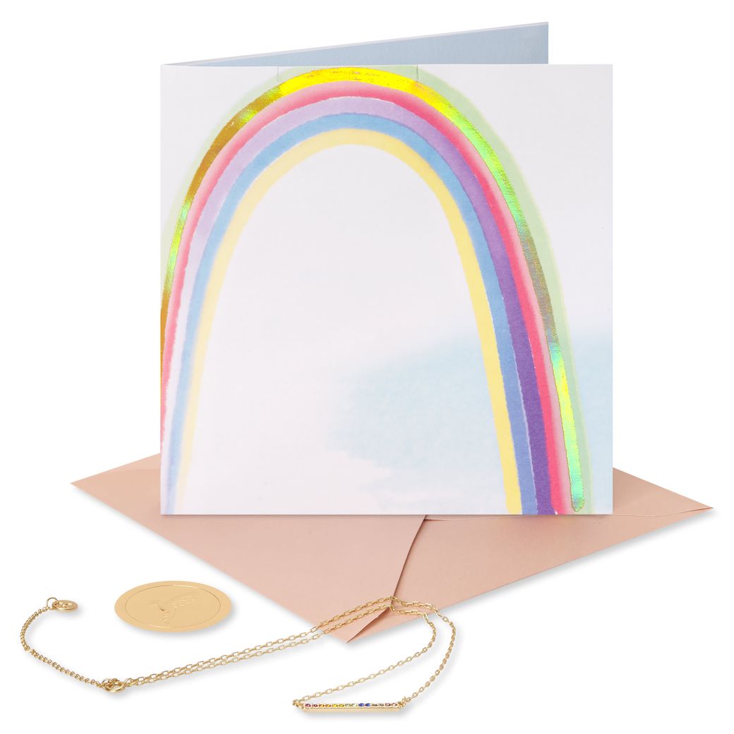 Rainbow Necklace Blank Greeting Card with Necklace Image 4