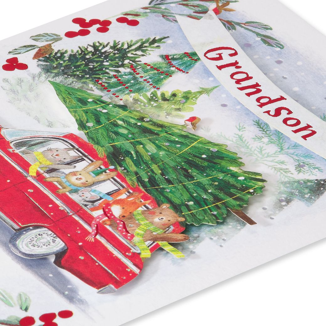 Sending Lots of Joy Christmas Greeting Card for Grandson Image 5