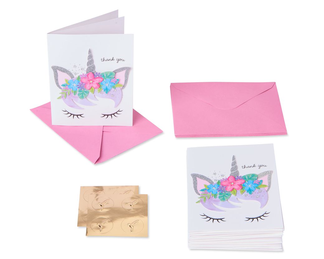 Gem Unicorn Boxed Thank You Cards And Envelopes, 8-Count - Papyrus