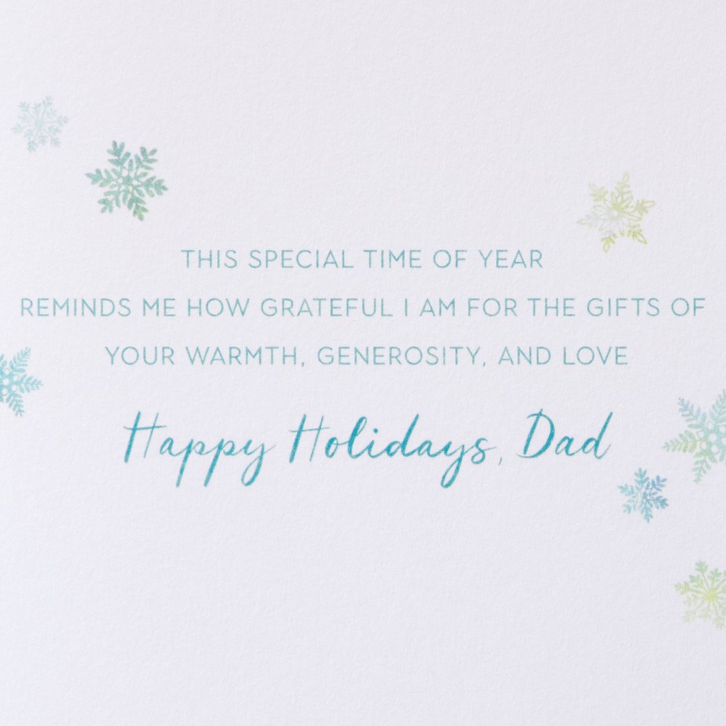 Gifts of Warmth, Generosity, and Love Christmas Greeting Card for Dad Image 4