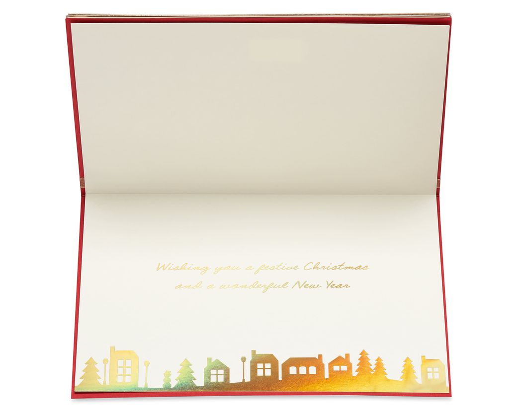 Gold Glitter Holiday Holiday Boxed Cards, 8-Count Image 2