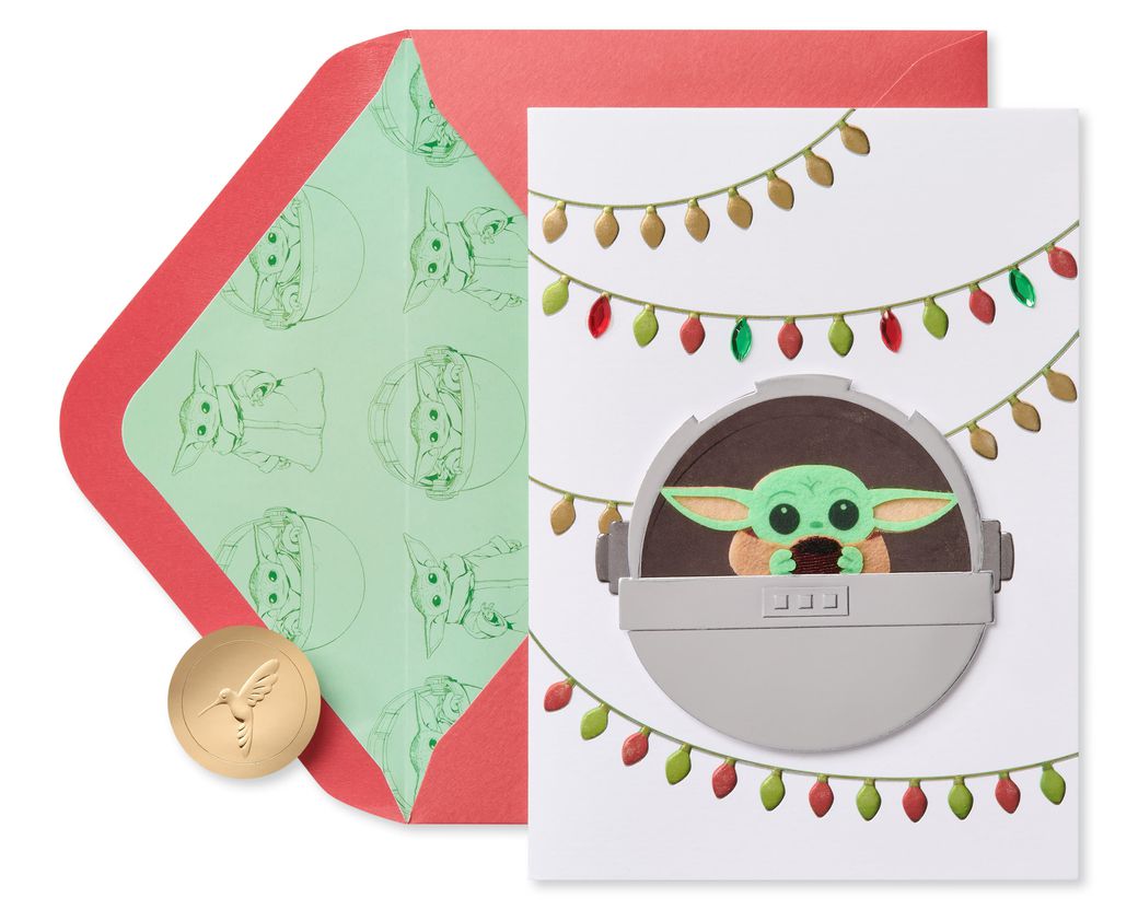 halsband influenza uitvinding Baby Yoda Star Wars Christmas Greeting Card - Papyrus