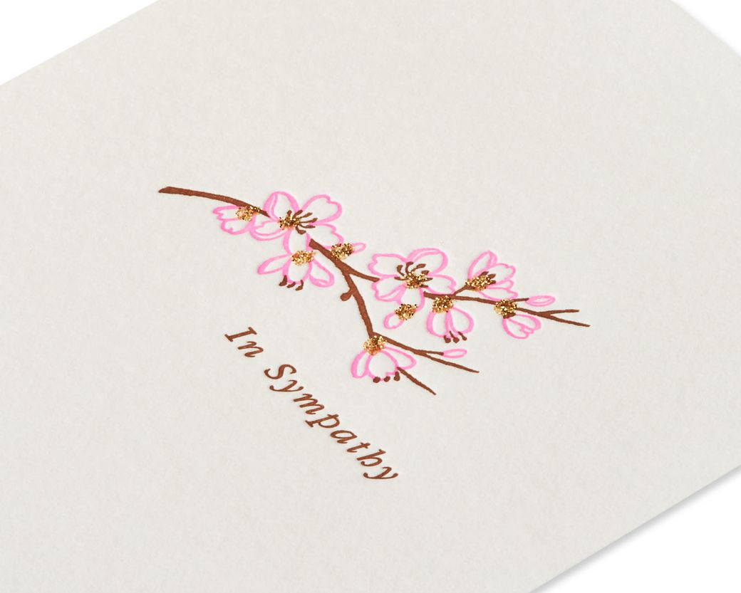 Floral Branch Blank Sympathy Greeting Card Image 2