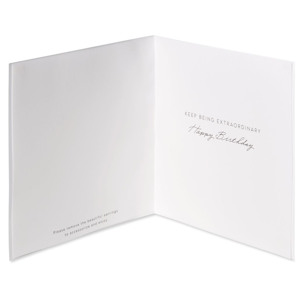 Being Extraordinary Birthday Greeting Card with Earrings Image 2