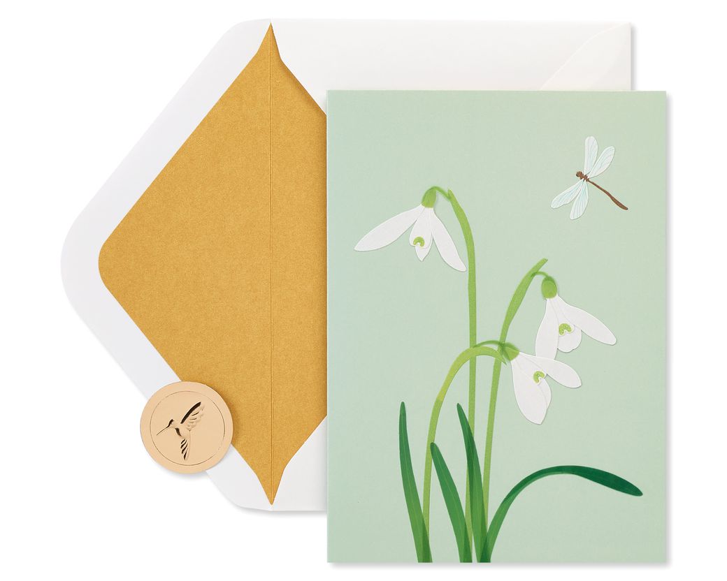 White Crocus Vellum Sympathy Greeting Card