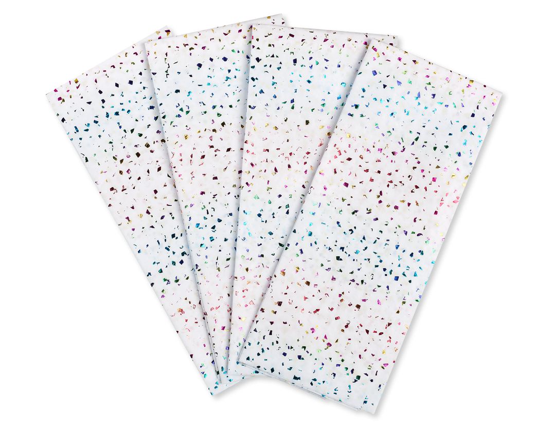 Rainbow Confetti Tissue Paper, 4 Sheets - Papyrus