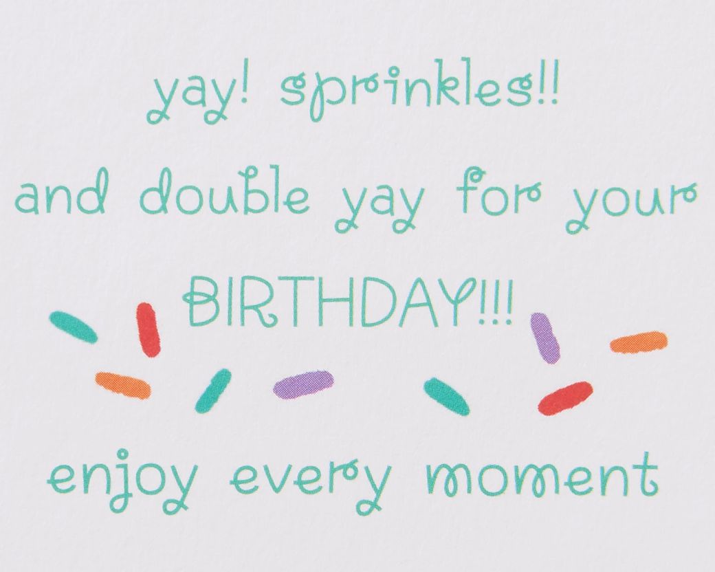 Rainbow Sprinkles and Glitter Birthday Greeting Card Image 3