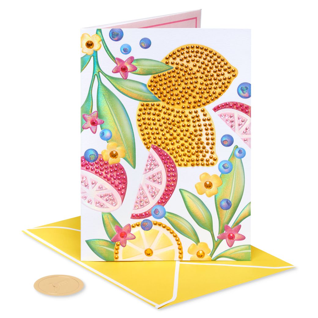 Gemmed Citrus Blank Greeting Card - Designed by Judith Leiber Image 4