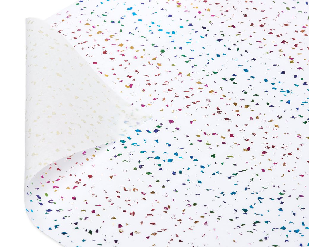 Rainbow Confetti Tissue Paper, 4 Sheets Image 4